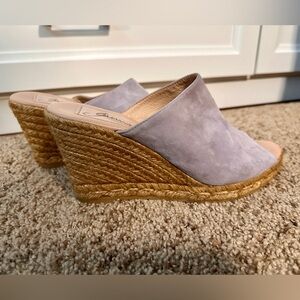 Gaimo Grey Lavender Wedge Jute Espadrilles Sandals Suede 9 Slides Spain